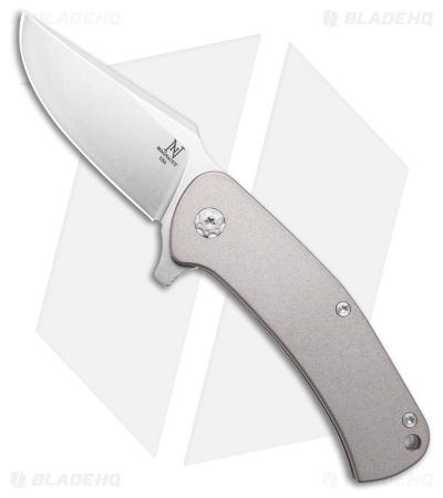 Nicholas Nichols Knives Guppy Frame Lock Knife Gray Titanium (3" Stonewash)
