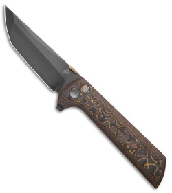 North Mountain Blade Chop 2 Button Lock Knife Copper CF (3.4" DLC SAN MAI)