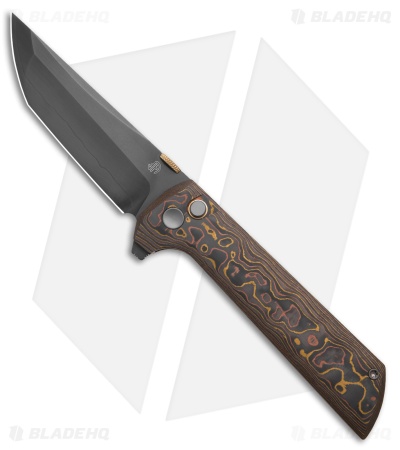 North Mountain Blade Chop 2 Button Lock Knife Copper CF (3.4" DLC SAN MAI)