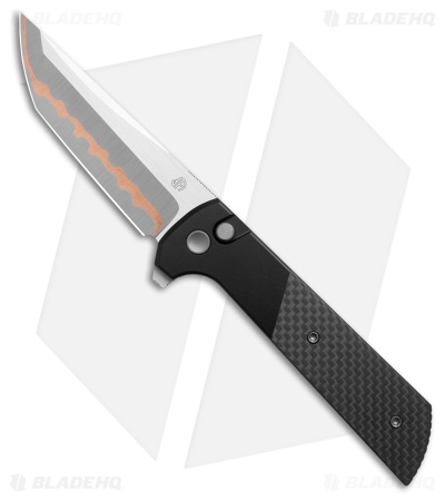 North Mountain Blade Chop 2 Button Lock Knife CF/Al (3.4" SAN MAI Copper Vein)