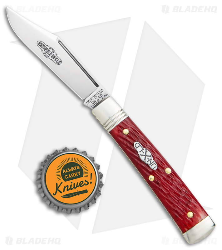 GEC Northfield UN-X-LD Pocket Knife | Red Jigged Bone - Blade HQ