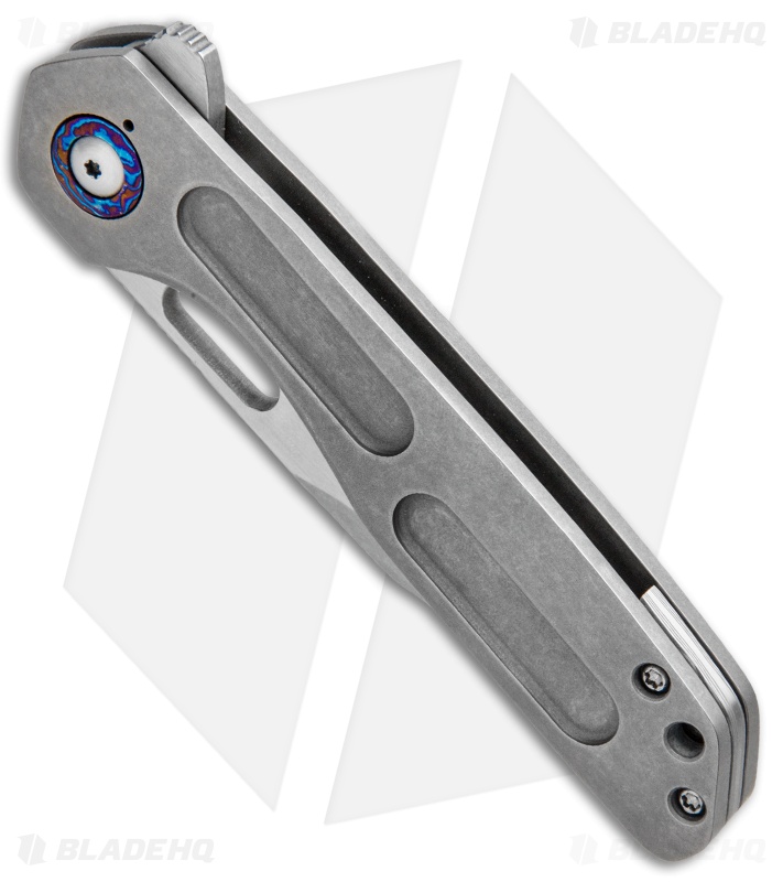 Nova Blades Custom N.U.T. Flipper Knife Titanium (3.5" Satin/Stonewash)