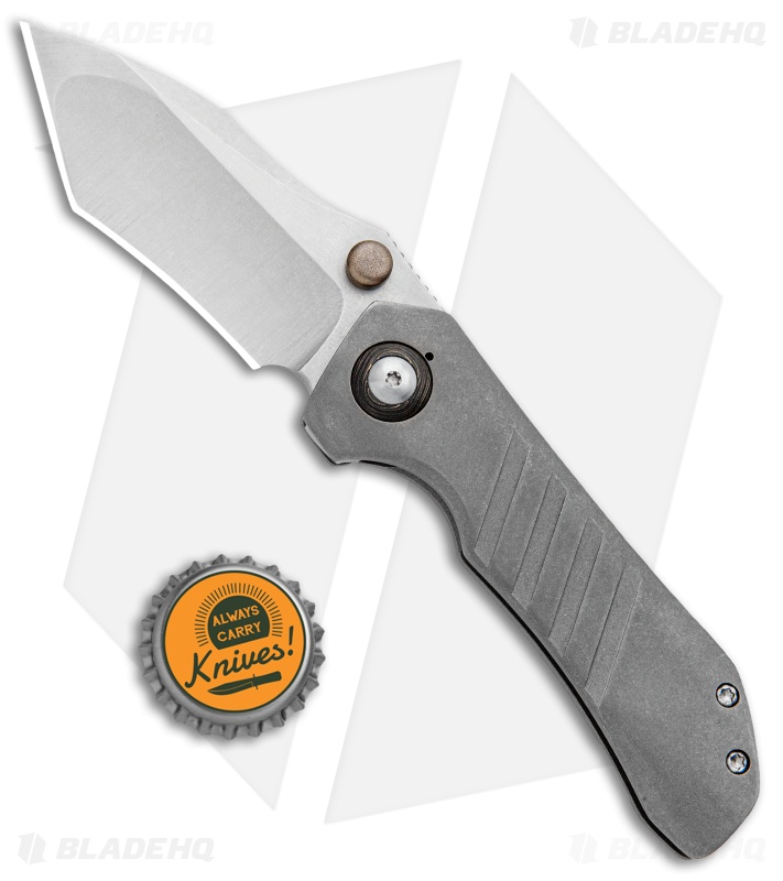 Nova Blades One Off Frame Lock Knife Ti (2.6" Satin) Cmascus Pivot Collars