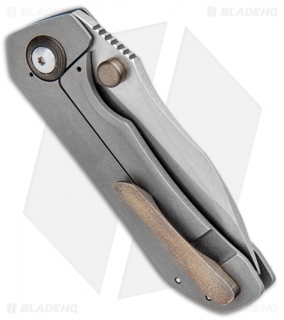 Nova Blades One Off Frame Lock Knife Ti (2.6" Satin) Cmascus Pivot Collars