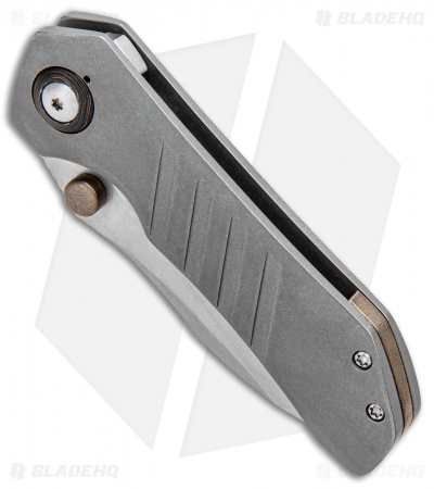 Nova Blades One Off Frame Lock Knife Ti (2.6" Satin) Cmascus Pivot Collars