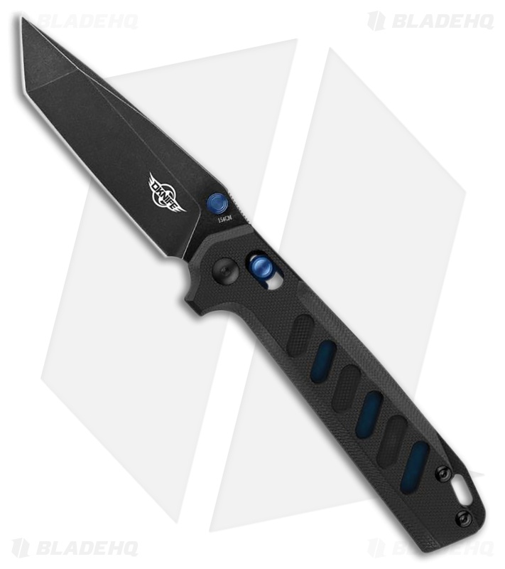 Oknife Rubato Rail Lock Black/Blue G-10 (3.50" Black Stonewash) 154CM