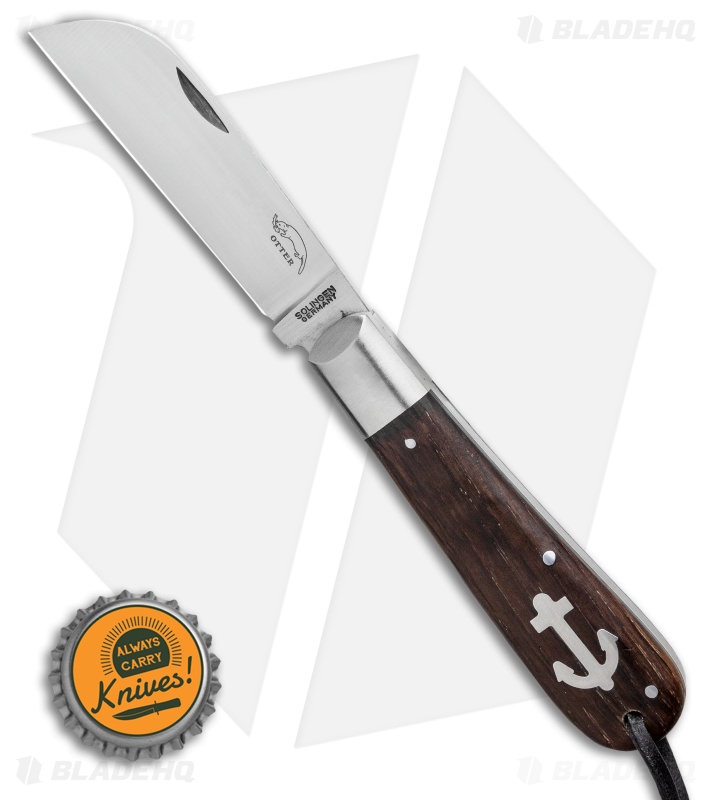 OTTER-Messer Large Anchor Knife Slip Joint Smoked Oak (3.1" Satin) 