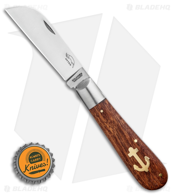 OTTER-Messer Large Anchor Knife Sapeli Wood (3" Satin)