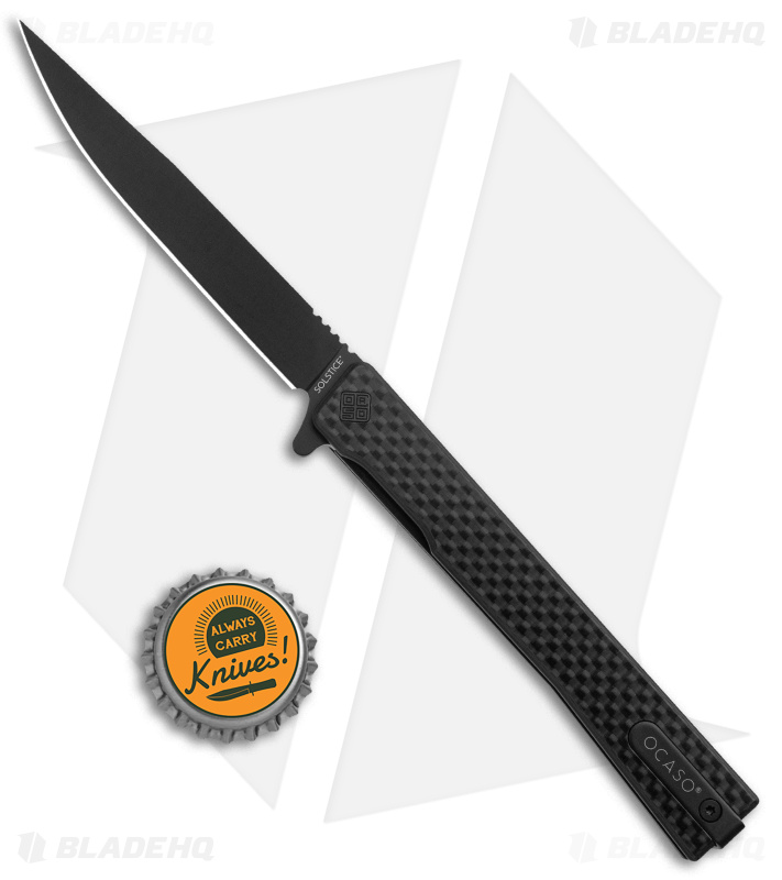Ocaso Solstice Liner Lock Knife Carbon Fiber (3.5" Black)