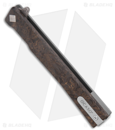 Ocaso Solstice Frame Lock Knife Fat Carbon Dark Matter Bronze (3.5" Damascus) 