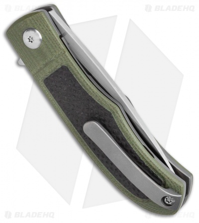 Ohlone Knives Rumsen Liner Lock Knife OD Green/Carbon Fiber (2.5" Satin)