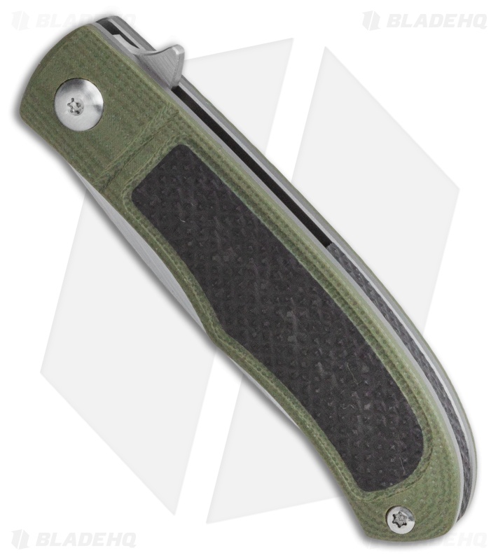 Ohlone Knives Rumsen Liner Lock Knife OD Green/Carbon Fiber (2.5" Satin)