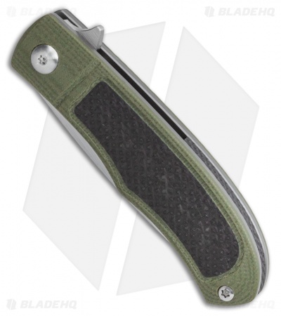 Ohlone Knives Rumsen Liner Lock Knife OD Green/Carbon Fiber (2.5" Satin)