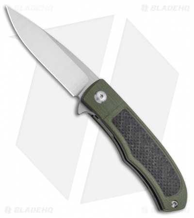 Ohlone Knives Rumsen Liner Lock Knife OD Green/Carbon Fiber (2.5" Satin)