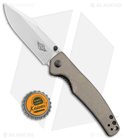 OKnife Beagle  Liner Lock Knife Olive Green Micarta (3.3" Satin) 