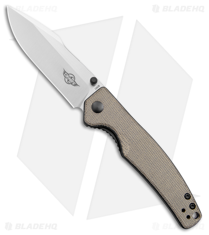 OKnife Beagle  Liner Lock Knife Olive Green Micarta (3.3" Satin) 