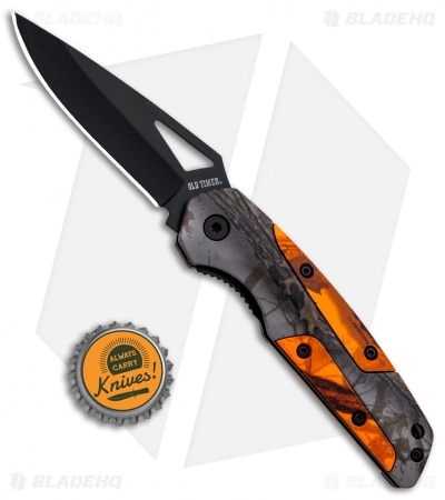 Old Timer Badger Liner Lock Knife Snowblind Camo (3" Black) OTP17-7CP