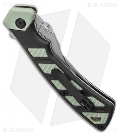 Old Timer Replaceable Blade Knife Black/Green Rubber FRN (2.75" Satin)