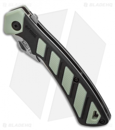 Old Timer Replaceable Blade Knife Black/Green Rubber FRN (2.75" Satin)