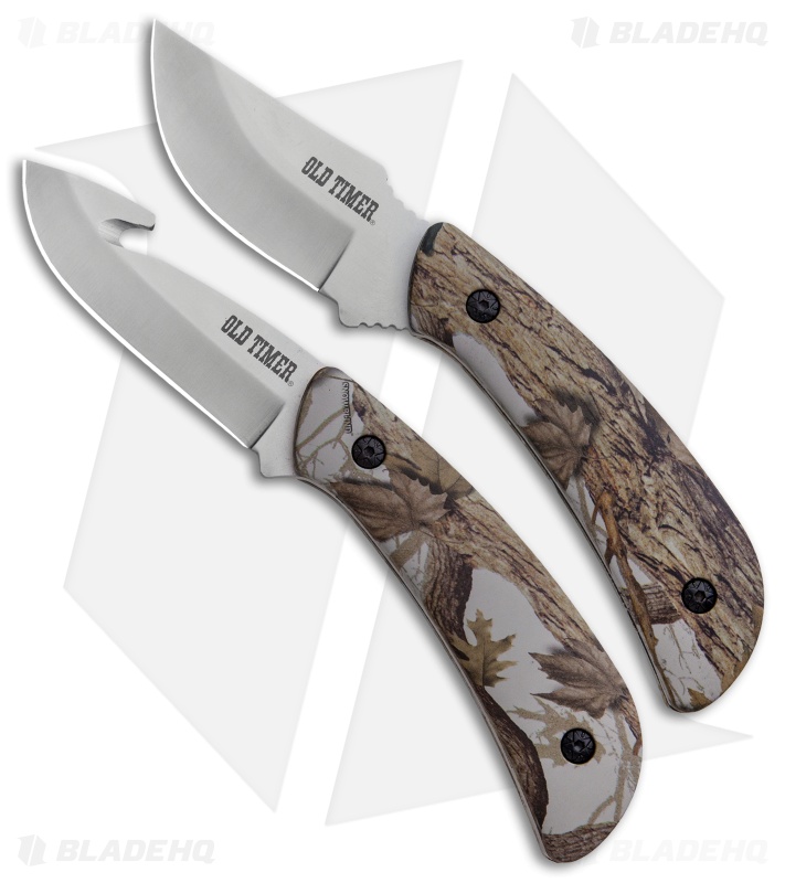 Schrade Old Timer Snowblind Camo Fixed Blade Knife Combo Set