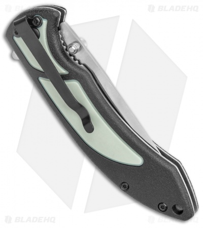 Old Timer Trail Boss Liner Lock Knife Black/Green Polymer (3.5" Satin)
