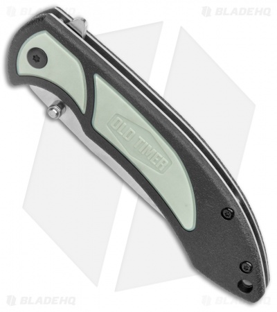 Old Timer Trail Boss Liner Lock Knife Black/Green Polymer (3.5" Satin)