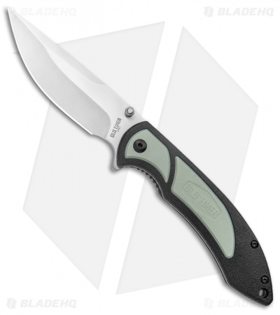 Old Timer Trail Boss Liner Lock Knife Black/Green Polymer (3.5" Satin)