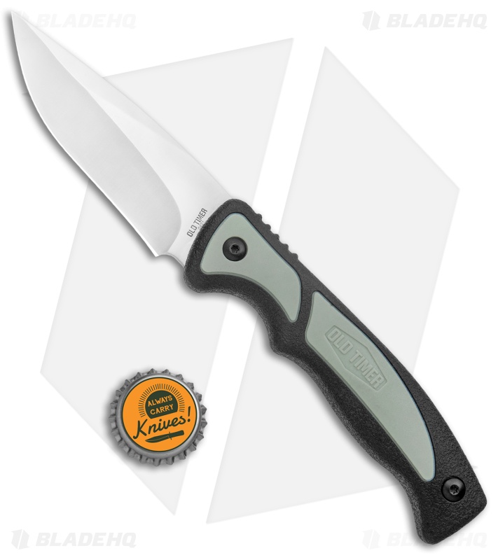 Old Timer Trail Boss Fixed Blade Black/Green Polymer (4" Stainless Steel)