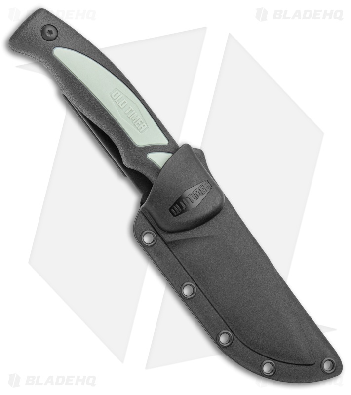 Old Timer Trail Boss Fixed Blade Black/Green Polymer (4" Stainless Steel)