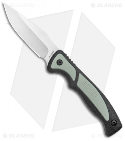 Old Timer Trail Boss Caping Fixed Blade  Knife Black/Green Polymer (4" Satin)