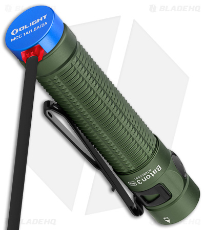Olight Baton 3 Pro Rechargeable EDC Flashlight OD Green CW (1500 Lumens)