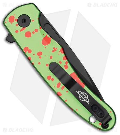 Olight Mettle 2 Button Lock Knife Zombie Green Aluminum (2.9" Black)