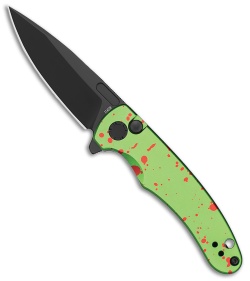 Olight Mettle 2 Button Lock Knife Zombie Green Aluminum (2.9" Black)