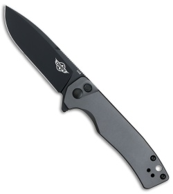 Olight Mettle Button Lock Knife Gray Aluminum (3.25" Black)