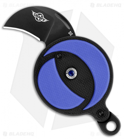 Olight Nightclaw Plunge Lock Coin Knife Blue G-10 (1" Black)