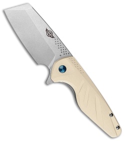 Olight Gaur Cleaver Liner Lock Knife Tan Micarta (3.9" Satin D2)