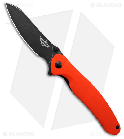 Olight Oknife Drever Liner Lock Knife Orange G-10 (3.5" Black Stonewash)