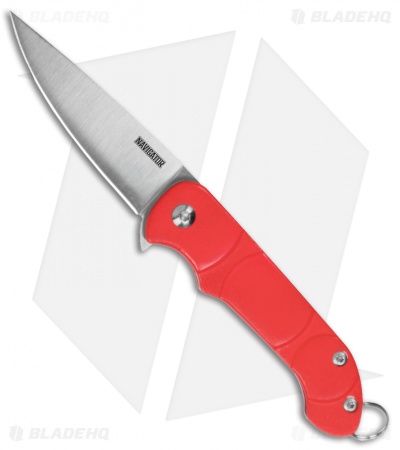 Ontario Knife Company Navigator Liner Lock Knife Red Polymer (2.4" Satin)