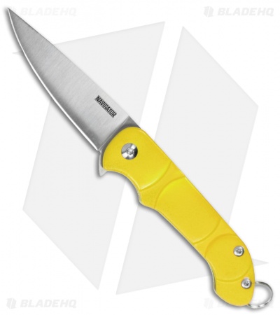 Ontario Knife Company Navigator Liner Lock Knife Yellow Polymer (2.4" Satin)