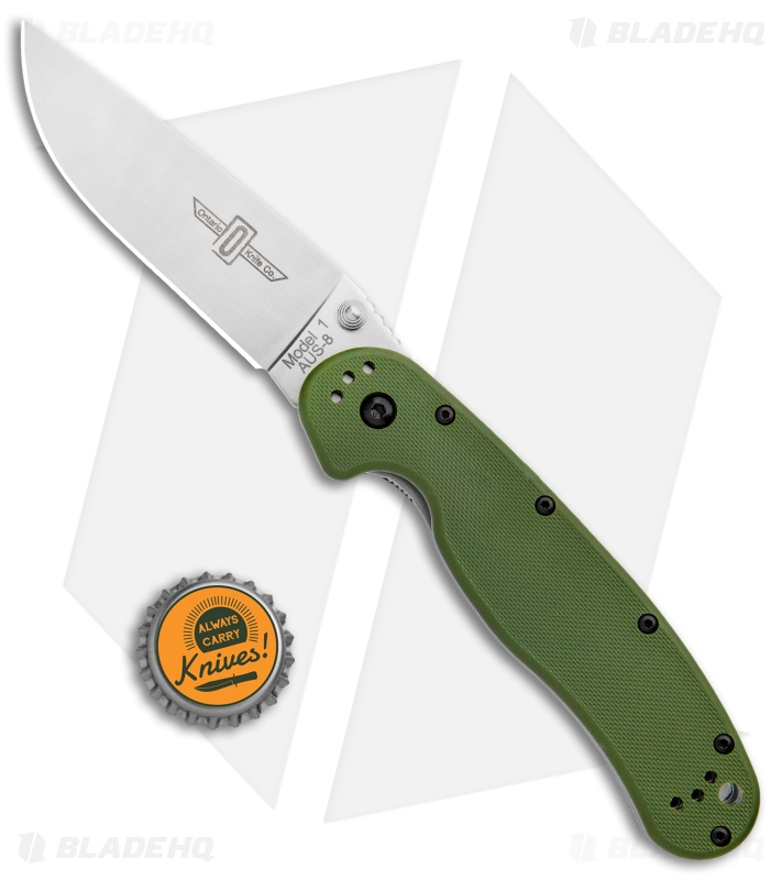 Ontario RAT Model 1 Liner Lock Knife OD Green (3.625
