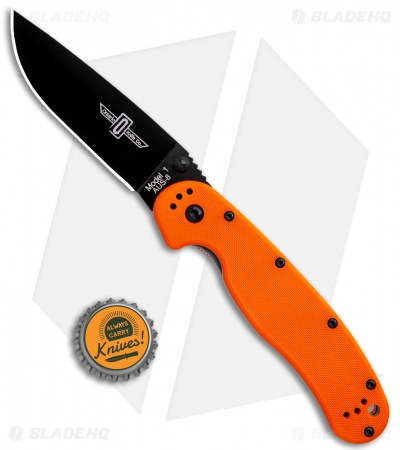 Ontario RAT Model 1 Liner Lock Knife Orange (3.6" Black AUS-8) O8846OR