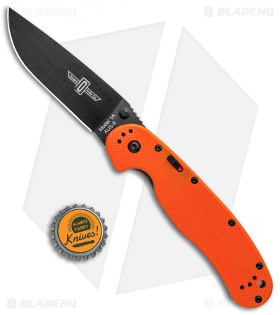 Ontario RAT Model 1A Spring Assisted Knife Orange G10 (3.625" Black) 8871OR