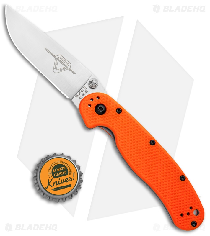Ontario RAT Model 2 Liner Lock Knife Orange Nylon (3