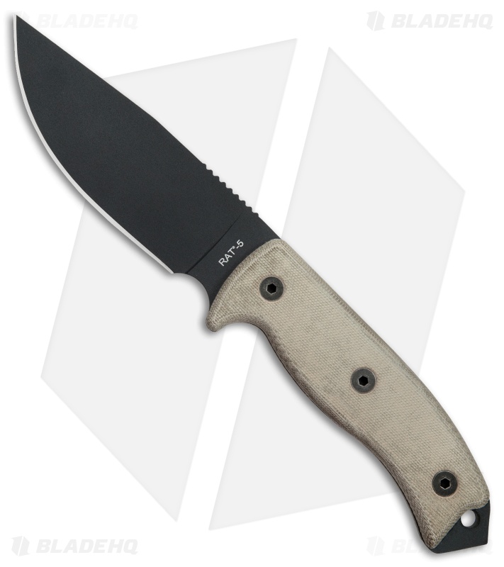 Ontario OKC RAT-5 Fixed Blade Knife Tan Micarta (5