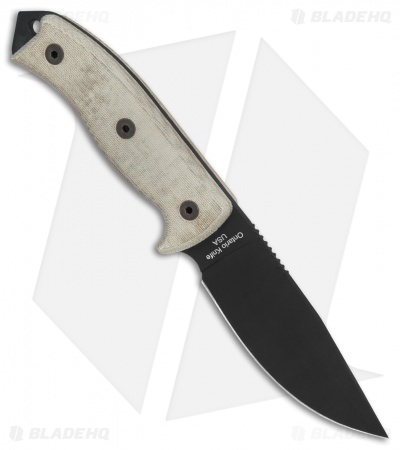 Ontario OKC RAT-5 Fixed Blade Knife Tan Micarta (5" Black) 8667