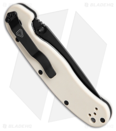 Ontario Rat Model 2 Liner Lock Knife "Bone" Nylon 6 (3" Black Powder Coat)