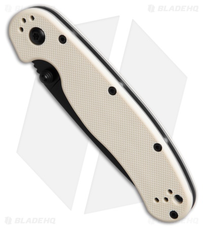 Ontario Rat Model 2 Liner Lock Knife "Bone" Nylon 6 (3" Black Powder Coat)