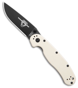 Ontario Rat Model 2 Liner Lock Knife "Bone" Nylon 6 (3" Black Powder Coat)