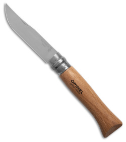 Opinel Knives No. 09 Beech Hardwood Folding Knife Stainless (3.50" Satin)