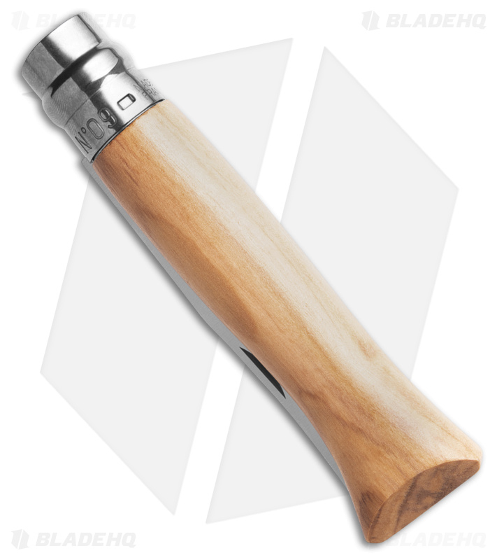 Opinel Knives No. 09 Olive Wood Folding Knife Stainless (3.50" Satin)